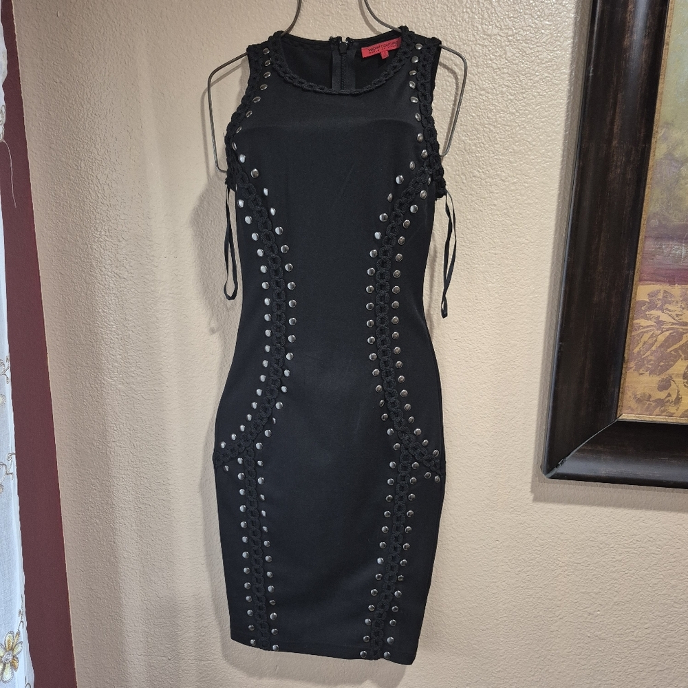 Black Studded Sleeveless Dress